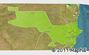 Physical Panoramic Map of Massinga, satellite outside