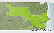 Physical Panoramic Map of Massinga, semi-desaturated