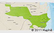 Physical Panoramic Map of Massinga, shaded relief outside