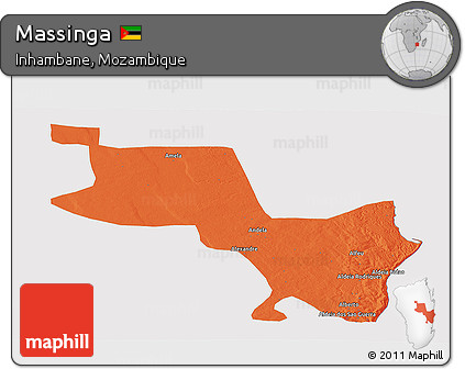 Political Panoramic Map of Massinga, cropped outside