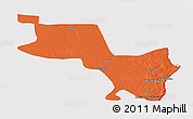 Political Panoramic Map of Massinga, cropped outside