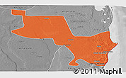 Political Panoramic Map of Massinga, desaturated