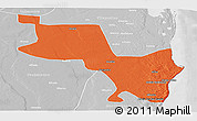 Political Panoramic Map of Massinga, lighten, desaturated