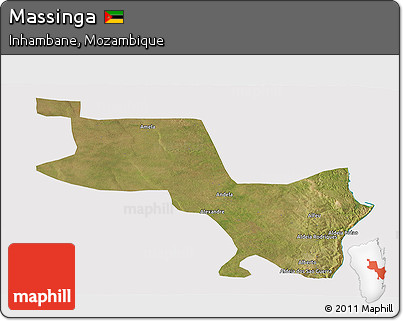 Satellite Panoramic Map of Massinga, cropped outside