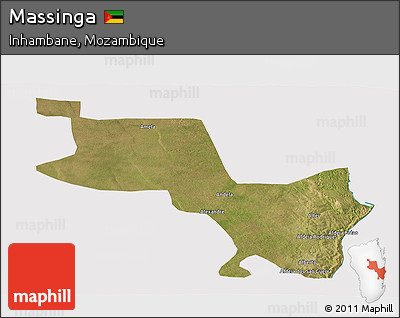 Satellite Panoramic Map of Massinga, cropped outside