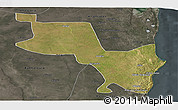 Satellite Panoramic Map of Massinga, darken, semi-desaturated