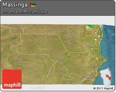 Satellite Panoramic Map of Massinga