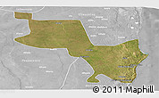 Satellite Panoramic Map of Massinga, lighten, desaturated