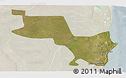 Satellite Panoramic Map of Massinga, lighten