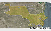 Satellite Panoramic Map of Massinga, semi-desaturated
