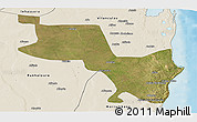 Satellite Panoramic Map of Massinga, shaded relief outside