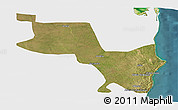 Satellite Panoramic Map of Massinga, single color outside