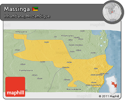 Savanna Style Panoramic Map of Massinga