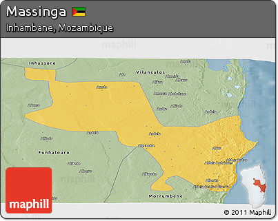Savanna Style Panoramic Map of Massinga