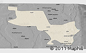 Shaded Relief Panoramic Map of Massinga, darken, desaturated