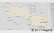 Shaded Relief Panoramic Map of Massinga, desaturated