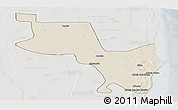 Shaded Relief Panoramic Map of Massinga, lighten, semi-desaturated