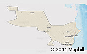 Shaded Relief Panoramic Map of Massinga, single color outside