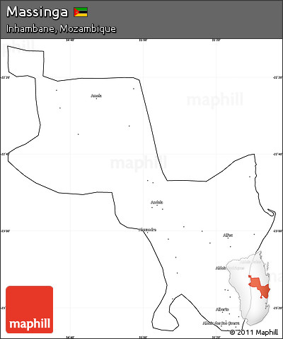 Blank Simple Map of Massinga, cropped outside