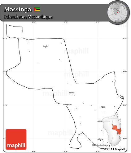 Blank Simple Map of Massinga, cropped outside