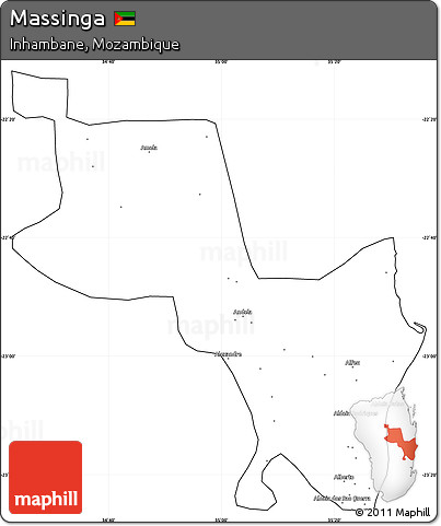 Blank Simple Map of Massinga, cropped outside
