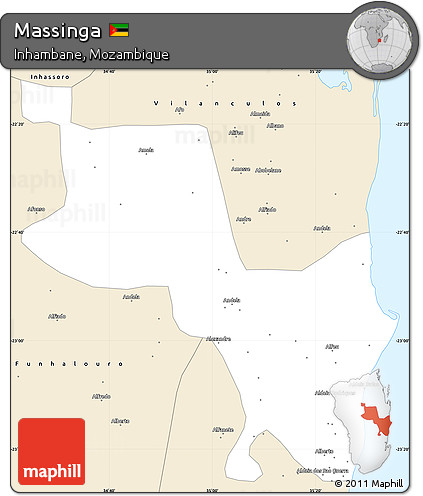 Classic Style Simple Map of Massinga