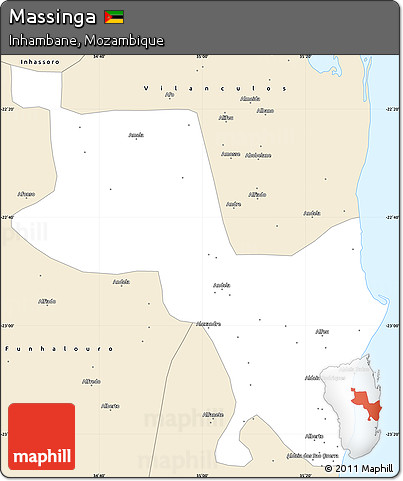 Classic Style Simple Map of Massinga