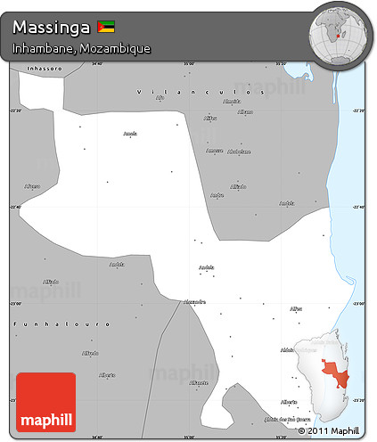 Gray Simple Map of Massinga