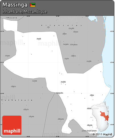 Gray Simple Map of Massinga