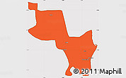 Political Simple Map of Massinga, cropped outside