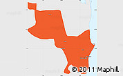 Political Simple Map of Massinga, single color outside