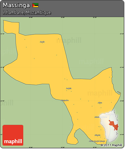 Savanna Style Simple Map of Massinga, cropped outside