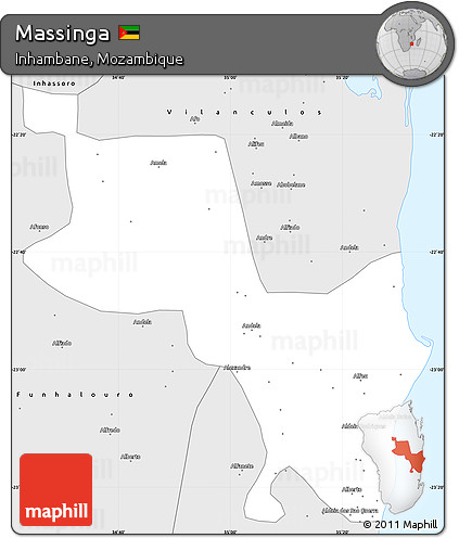 Silver Style Simple Map of Massinga
