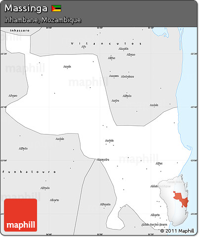 Silver Style Simple Map of Massinga