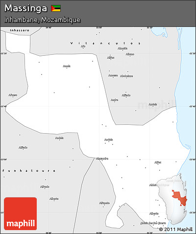 Silver Style Simple Map of Massinga