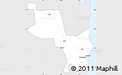 Silver Style Simple Map of Massinga, single color outside