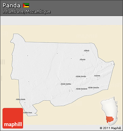 Classic Style 3D Map of Panda, single color outside