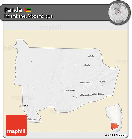 Classic Style 3D Map of Panda, single color outside