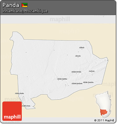 Classic Style 3D Map of Panda, single color outside