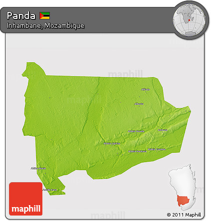 Physical 3D Map of Panda, cropped outside