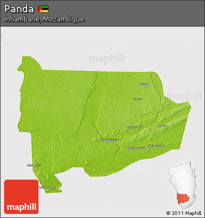 Physical 3D Map of Panda, cropped outside