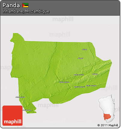 Physical 3D Map of Panda, cropped outside