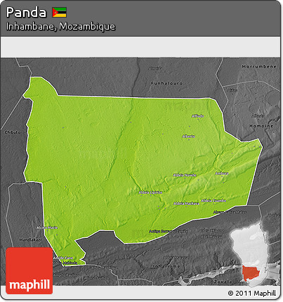 Physical 3D Map of Panda, darken, desaturated