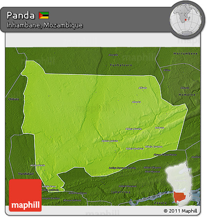 Physical 3D Map of Panda, darken