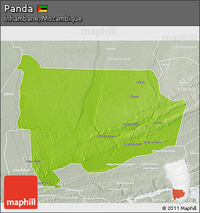 Physical 3D Map of Panda, lighten, semi-desaturated