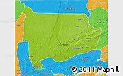 Physical 3D Map of Panda, political outside