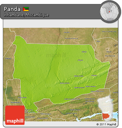 Physical 3D Map of Panda, satellite outside
