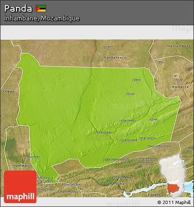 Physical 3D Map of Panda, satellite outside