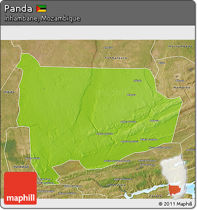 Physical 3D Map of Panda, satellite outside