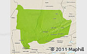Physical 3D Map of Panda, shaded relief outside